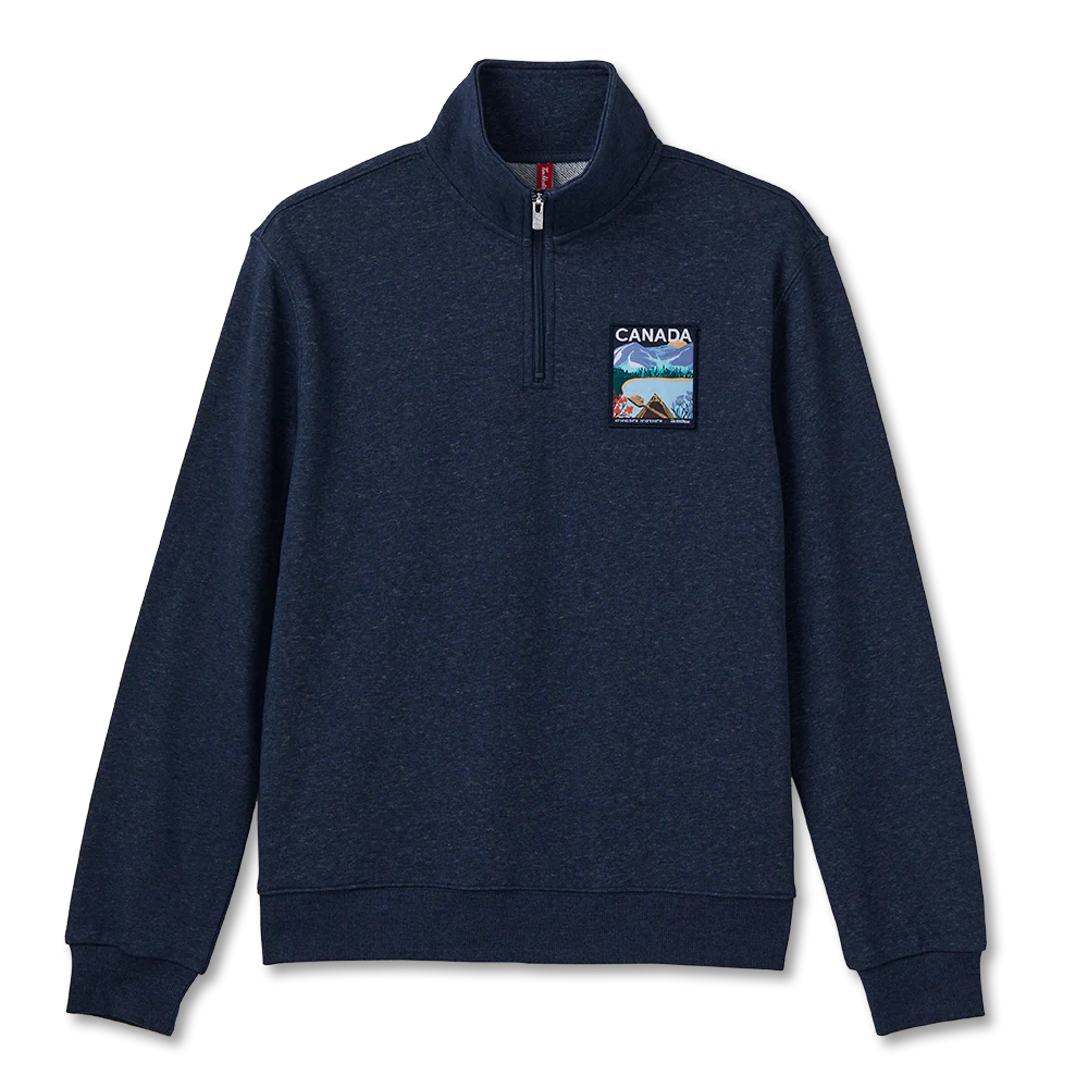 Canada Unisex French Terry Quarter Zip - Navy Marl - Image 7