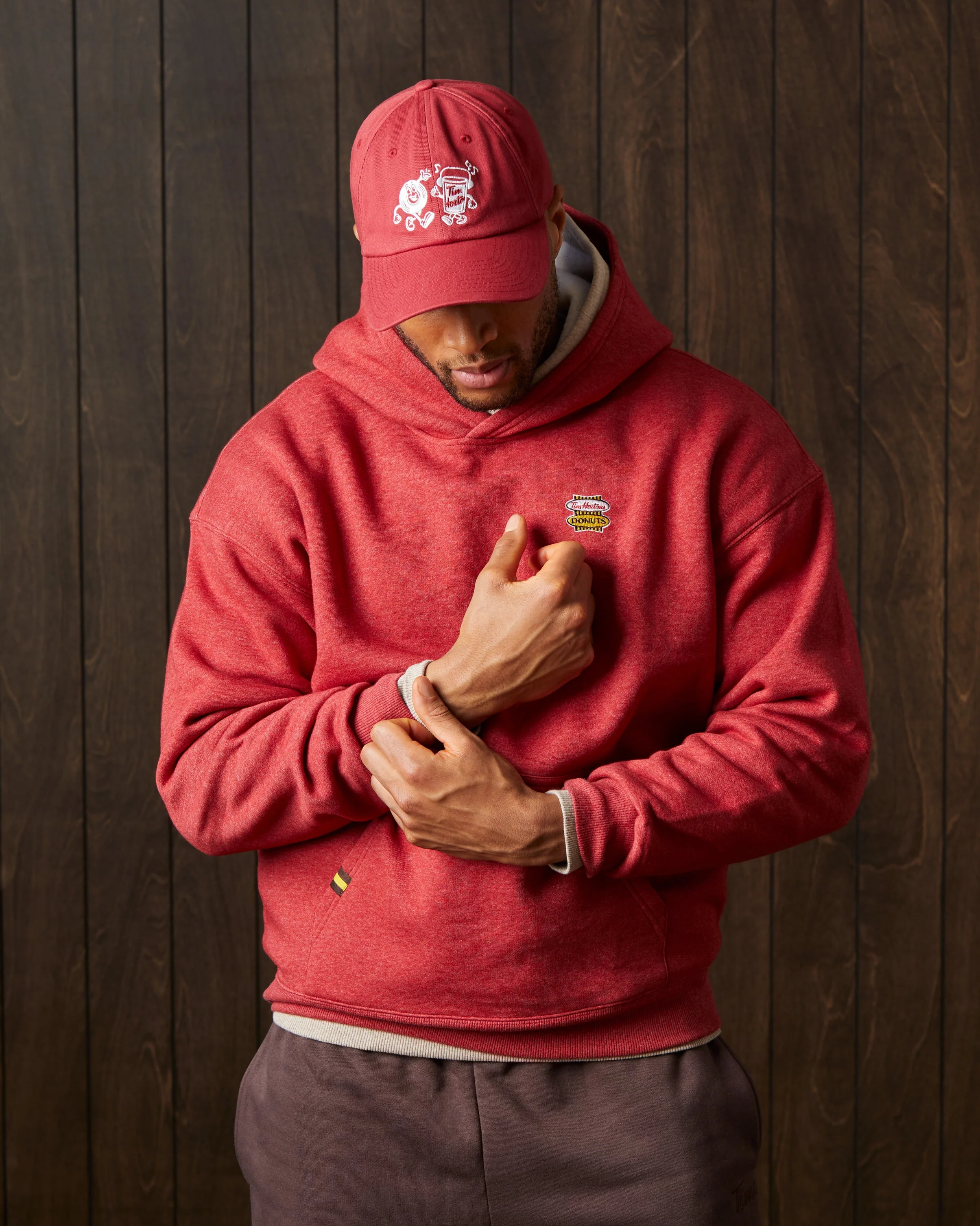 Retro Fresh Brew Dad Hat - Red Marl - Image 5