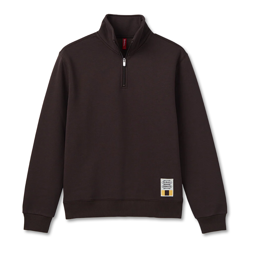 Retro Logo Unisex Quarter Zip Sweatshirt – Espresso - Image 5